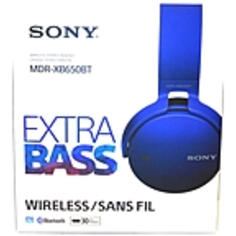 Sony XB650BT Extra Bass Bluetooth Headphones - Stereo - Blue - Wireless - Bluetooth - 24 Ohm - 20 Hz - 20 kHz - Over-the-head - Binaural