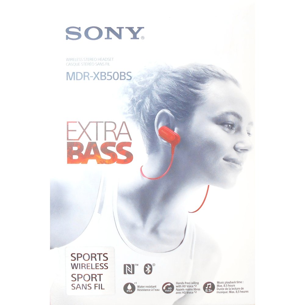 Sony MDR-XB50BS/R Wireless Sports In-ear Headphones with Mic - Red