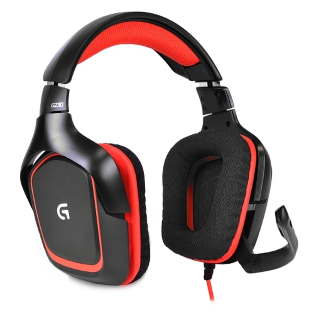 Logitech G230 High Performance Stereo Gaming Headphones w/Boom Microphone Inline Volume Control & 3.5mm Jacks
