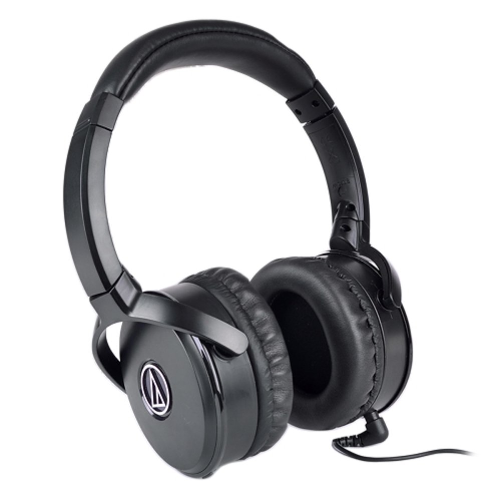Audio-Technica QuietPoint ATH-ANC50IS Active Noise-Cancelling Over-Ear Stereo Headphones w/Inline Mic (Black)