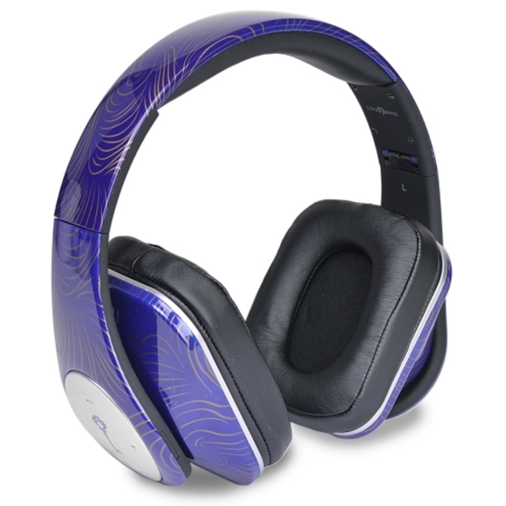 Life N Soul BN350-BUWV After Romeo Wireless Bluetooth Foldable Designer Over-Ear Headphones w/Built-in Mic (Blue Wave)