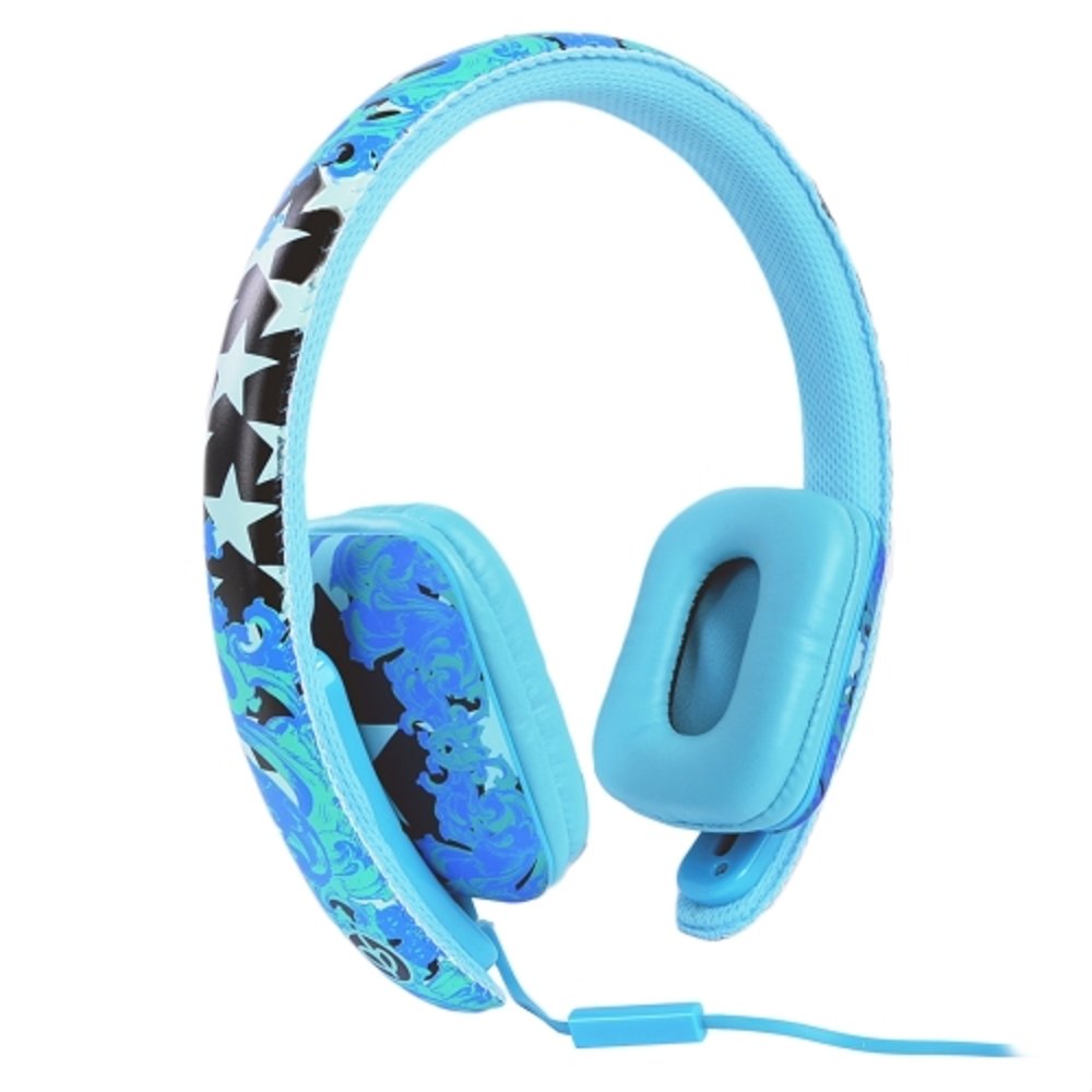 Ear Party Ch!c Buds Noise Cancelling Over-Ear Stereo Headphones w/Inline Mic Tangle-Free Flat Cable & 3.5mm Plug