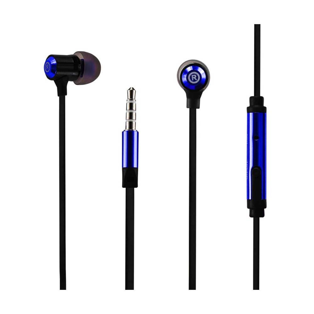 Reiko 3.5Mm Earphone With Mic & Double Color Earbud Tips Navy