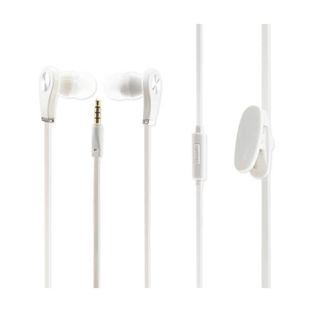 Reiko Earphone 3.5Mm With Mic And In Ear Rubber Caps White