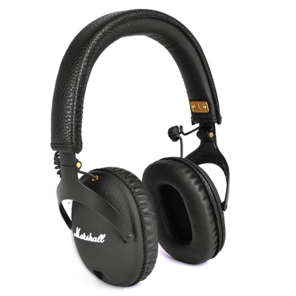 Marshall MONITOR Foldable Over-Ear Studio Headphones w/Detachable Inline Remote/Mic 3.5mm Cable & Case (Black)