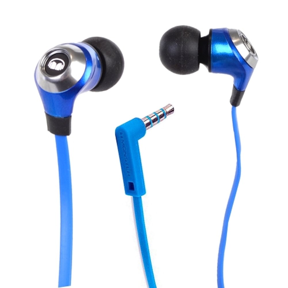 Monster N-Lite High-Performance Tangle-free In-Ear Headphones w/Inline Microphone (Candy Blueberry)
