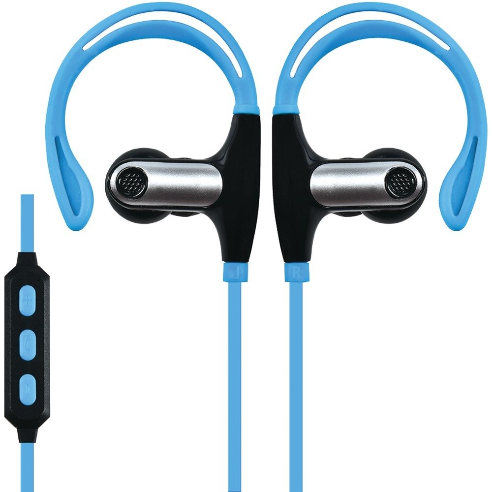 Supersonic IQ-131BT-BLUE Sweatproof Bluetooth(R) Sport Earbuds with Microphone (Blue)